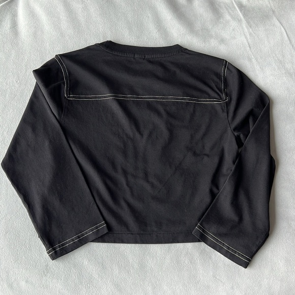 New RE/DONE Cropped Varsity Tee in Black Size XS - Picture 3 of 5